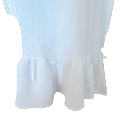 Italian Linen LG Dress white Bella Umbra Spaghetti Straps Bride bachelorette LWD - Picture 6 of 10